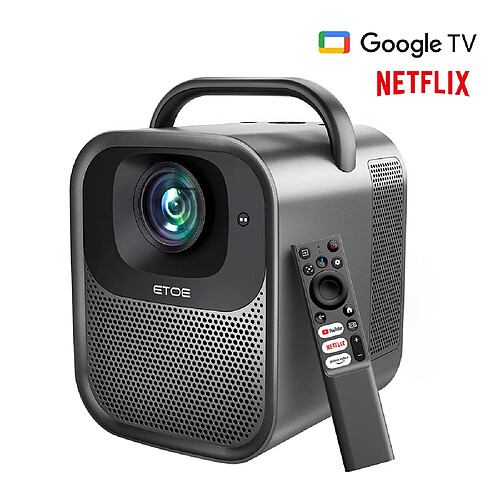 None Projecteur ETOE Seal Pro, 1000 ANSI, 1080P natif, Google TV, mise au point automatique.