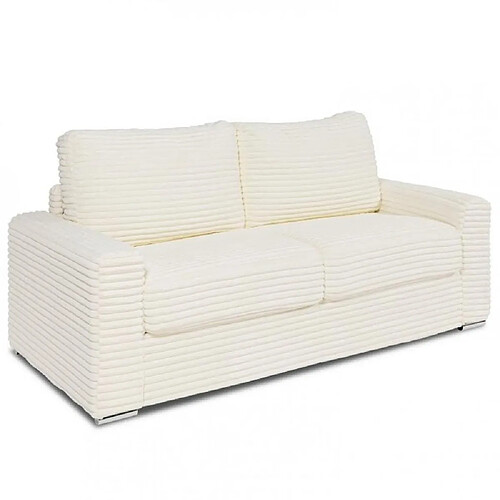 Inside 75 Canapé convertible EXPRESS BILBAO couchage 140 cm matelas 16 cm velours ivoire