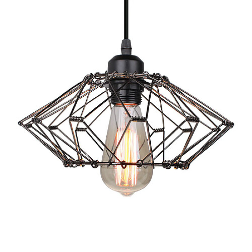 Stoex E27 Lustre suspension Industrielle vintage abat jours cage 20cm corde ajustable