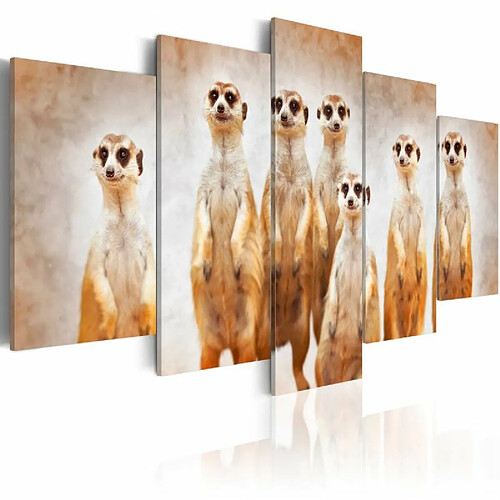 Paris Prix Tableau Imprimé Family of Meerkats 50 x 100 cm