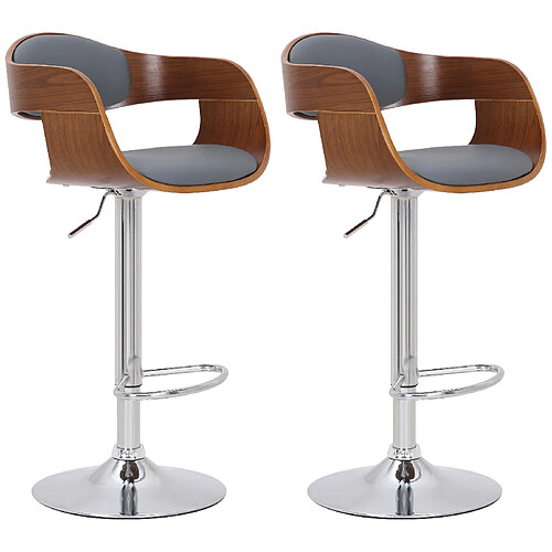 Non Lot de 2 tabourets de bar Kingston C simili cuir