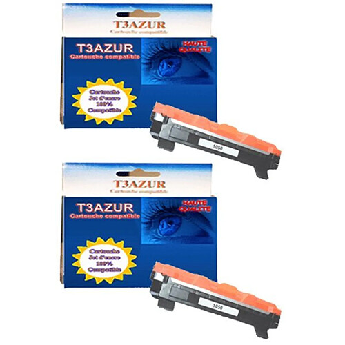 T3Azur TN1050 - Lot de 2 Toners Laser compatible pour Brother HL-1110 / HL 1110