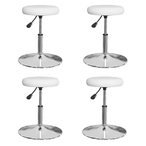 vidaXL Chaises à manger lot de 4 blanc similicuir