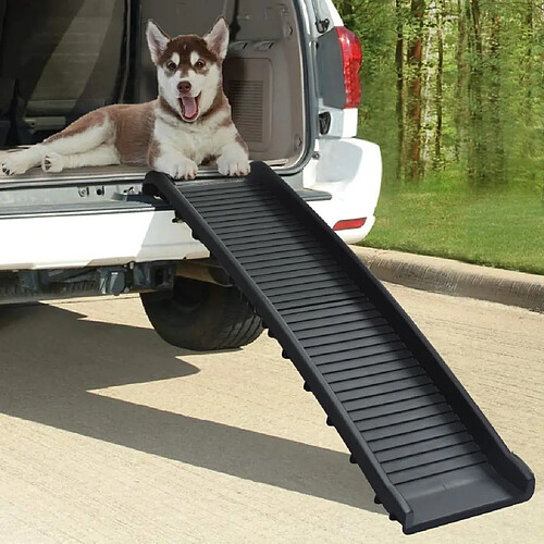 vidaXL Rampe de voiture pliable pour chiens Noir 155,5x40x15,5 cm