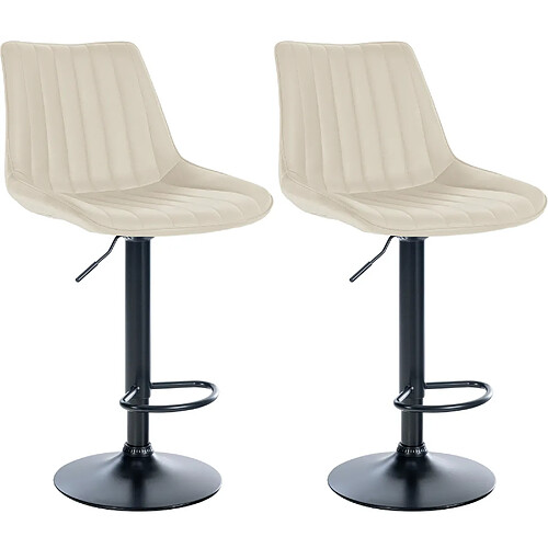 Non Lot de 2 tabourets de bar Toni simili cuir noir