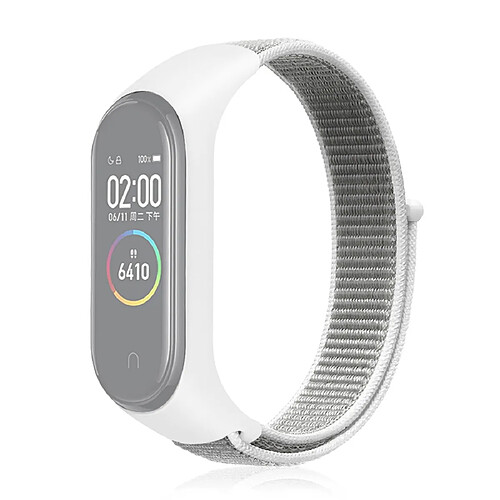 Wewoo Bracelet pour montre connectée de tissé en nylon avec Xiaomi Mi Band 3/4 Blanc