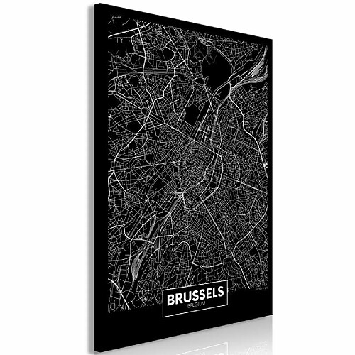 Paris Prix Tableau Imprimé Dark Map of Brussels 40 x 60 cm