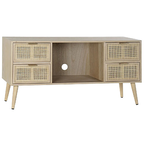 Pegane Buffet meuble de rangement en paulownia et MDF coloris naturel - Longueur 120 x Hauteur 60 x Profondeur 42 cm