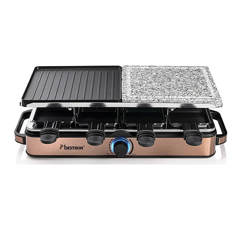 Appareil à raclette 8 personnes 1400w + pierre à griller - ARG1200CO - BESTRON