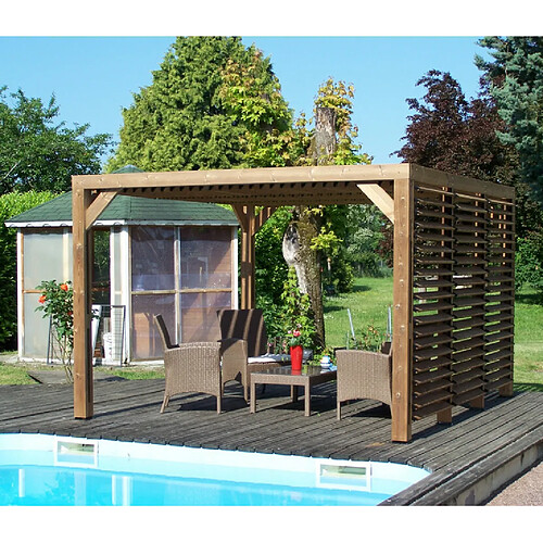 Pergola 10.67m² bois traité - tho3531vt - HABRITA