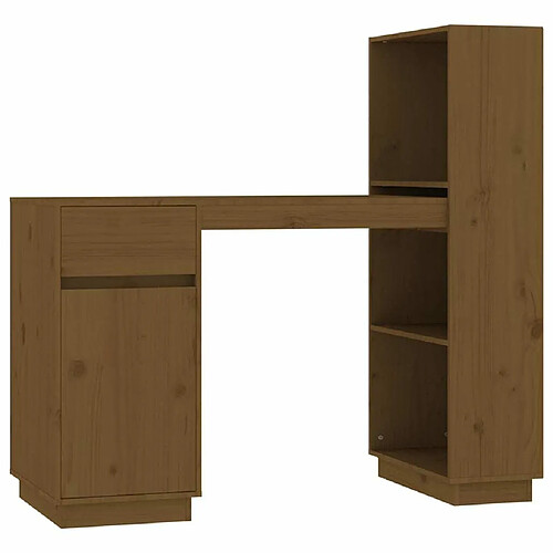 Maison Chic Bureau solide,Table de travail,Bureau d'ordinateur Marron miel 110x53x117 cm Bois massif de pin -GKD62628