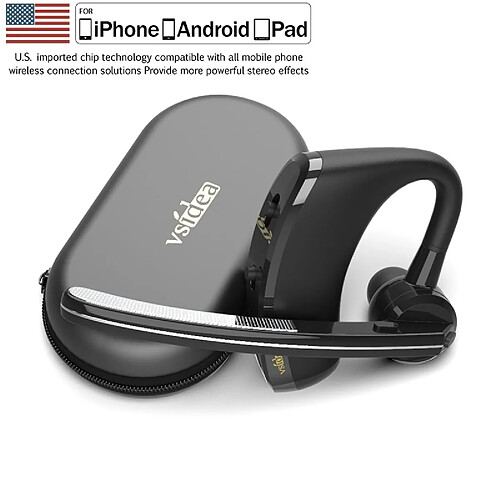 GUPBOO Casque Bluetooth à réduction de bruit avec micro pour IOS/Android Vsidea-8