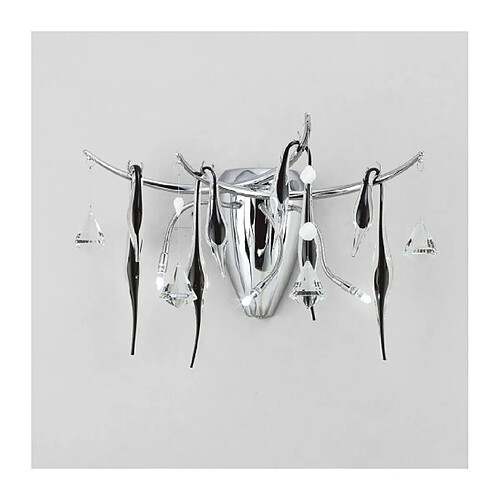 Luminaire Center Applique murale Cygnet 3 Ampoules chrome poli/blanc dépoli/cristal