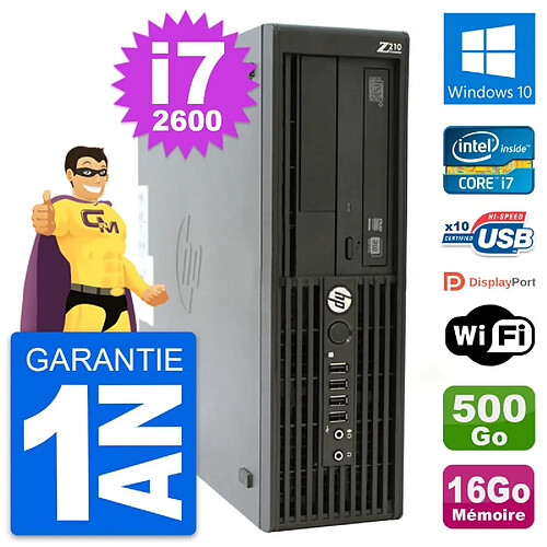 PC HP WorkStation Z210 SFF Core i7-2600 RAM 16Go Disque 500Go Windows 10 Wifi · Occasion