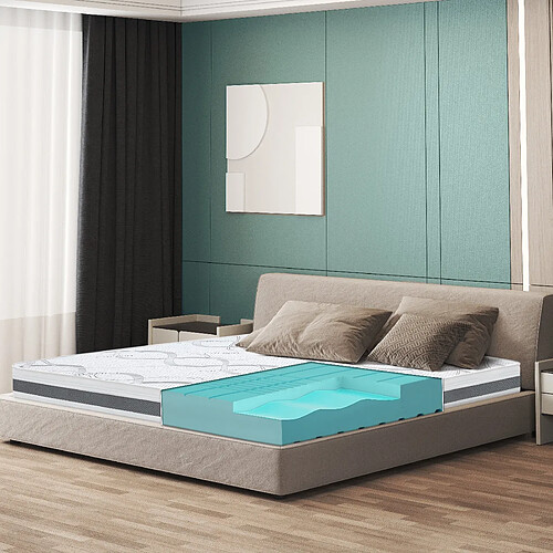 The White Stone Matelas Double 165 x 185 à mémoire | Premium Quality | Hauteur 16 cm | Made in Italy