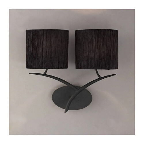 Luminaire Center Applique murale Eve 2 Ampoules E27, anthracite avec Abat jours noir ovale