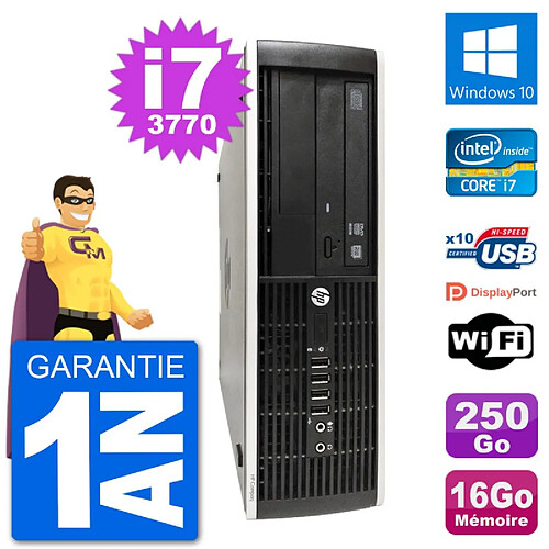 PC HP Compaq Pro 6300 SFF Intel i7-3770 RAM 16Go Disque 250Go Windows 10 Wifi · Occasion