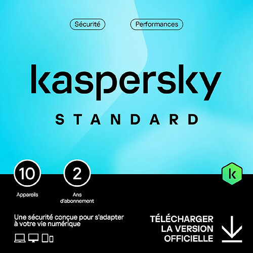 Kaspersky Standard - Licence 2 ans - 10 appareils - A télécharger