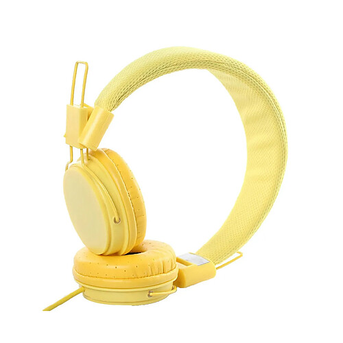 LUUCOZK Casque stéréo filaire universel 3,5 mm extensible et pliable - Jaune