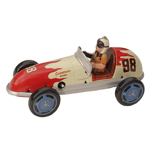 Bass Et Bass Voiture de Course Rouge 14 Cm Mecanique a Cle