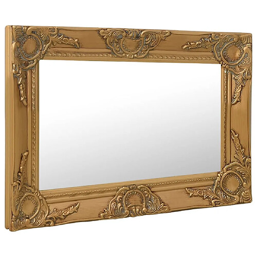 Maison Chic Miroir mural style baroque | Miroir Décoration pour Maison Salle de Bain 60x40 cm Doré -GKD76739