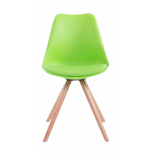 Decoshop26 4 chaises de salle à manger style scandinave en synthétique et plastique vert pieds rond en bois clair CDS10375