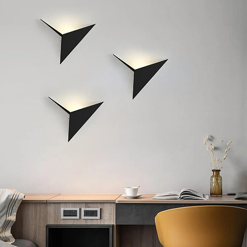 Universal Petite applique murale de grue en papier de 24cm, lumière de chauffage de 220V LED lumière décorative de salon moderne simple, créative et chaude chambre à coucher lampe de chevet couloir, noir