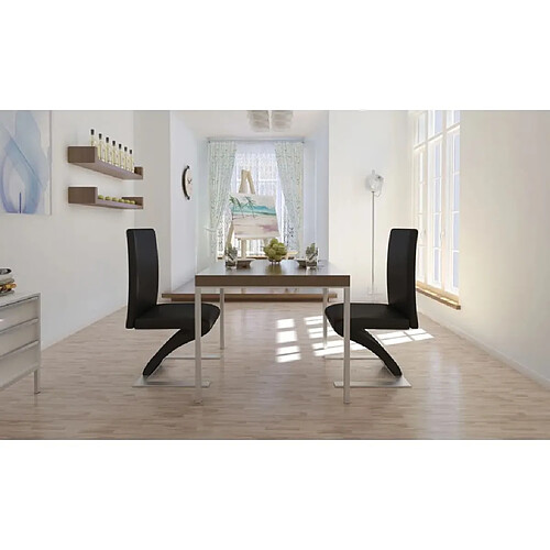 Maison Chic Lot de 2 Chaises à manger,Chaise pour cuisine,Solide Structure noir similicuir -MN33621