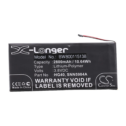 vhbw Batterie remplacement pour Motorola SNN5984A pour smartphone (2800mAh, 3,8V, Li-polymère)