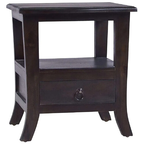 Maison Chic Table de chevet - Table de Nuit Noir clair 40x40x45 cm Bois massif d'acajou