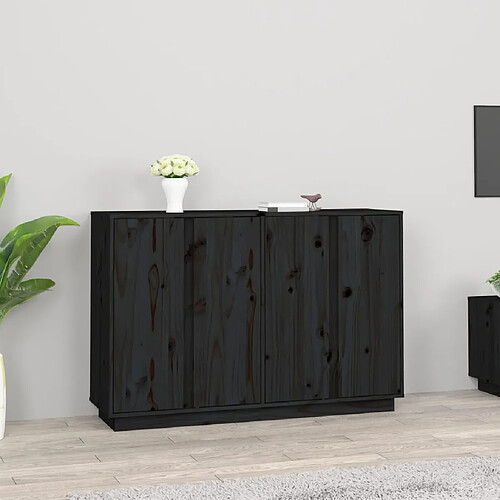 vidaXL Buffet Noir 120x35x80 cm Bois massif de pin