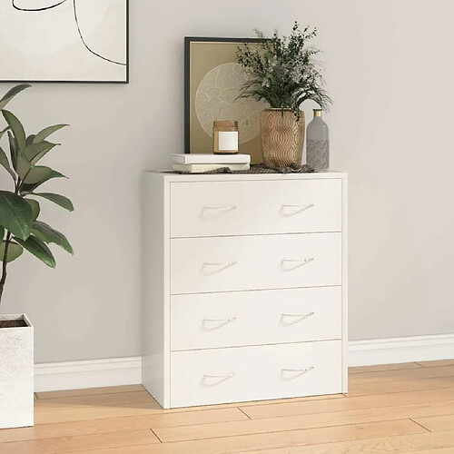 Maison Chic Buffet commode,console avec 4 tiroirs pour rangement 60x30,5x71 cm Blanc brillant -MN89537