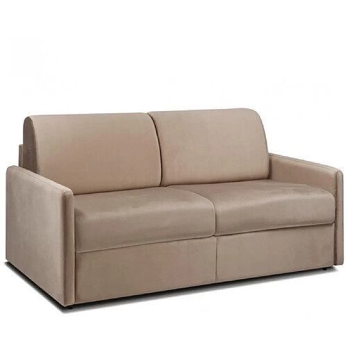 Inside 75 Canapé convertible express CUSTOM sommier lattes 140 cm matelas 16 cm velours taupe