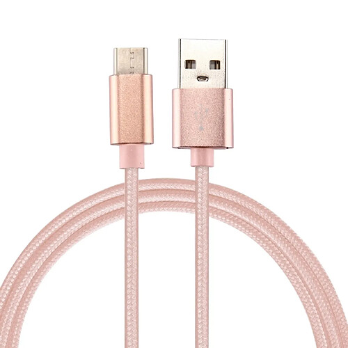 Wewoo Câble or rose pour Samsung Galaxy S8 et S8 + / LG G6 / Huawei P10 P10 Plus / Oneplus 5 / Xiaomi Mi6 Max 2 / autres Smartphones de charge Data Sync USB vers USB-C / Type-C, Longueur du câble: 3 m,