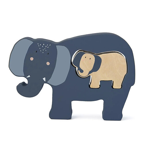 Trixie Baby Puzzle bebe en bois Elephant - Mrs Elephant