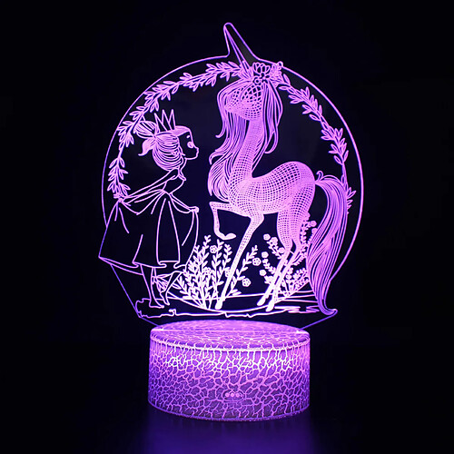 Universal Lumière de nuit à LED 3D, décoration de bureau en 16 couleurs, lumière de nuit lointaine à toucher USB, meilleur cadeau d'anniversaire de Noël pour les garçons, les filles, les enfants(Coloré)