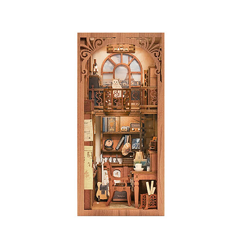 Universal Puzzle en bois, kit de coin de livre à faire soi-même, kit miniature, étagère décorative, kit de modèle de décoration pour la maison pour adultes