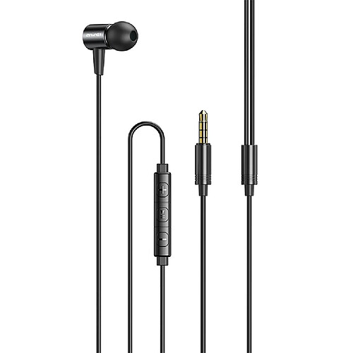 Wewoo Écouteur awei L2 3.5mm Plug-in-Ear Stéréo Eerphone avec Micro Noir