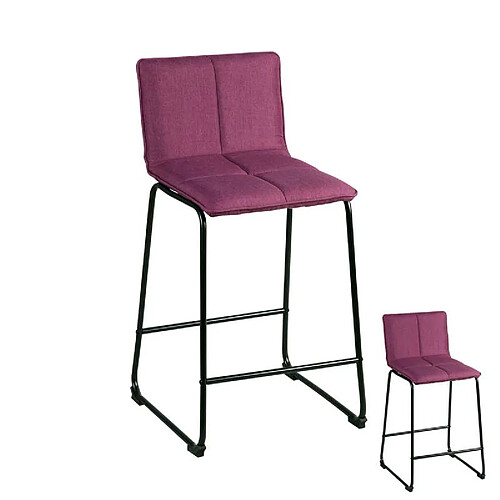 Dansmamaison Duo de tabourets de bar Violet Tissu/Métal - GANR