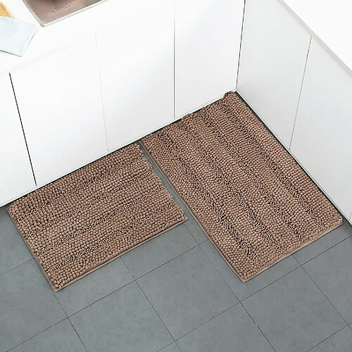 LUUCOZK Tapis de bain antidérapants absorbants à séchage rapide pour salle de bainTapis-café-43 x 61 cm