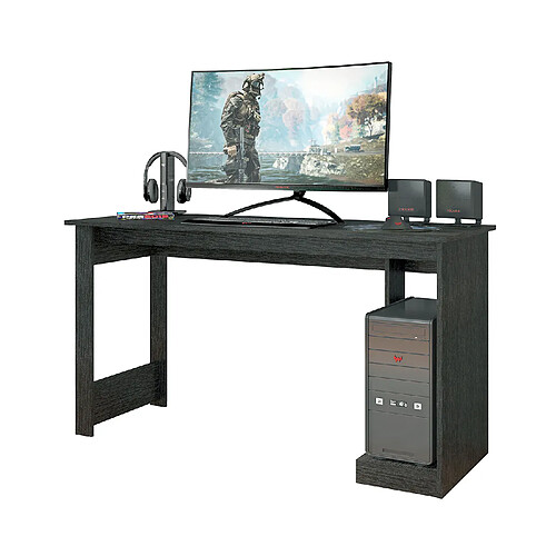 Pegane Bureau gamer / bureau informatique coloris Noir - longueur 136 x profondeur 54 cm