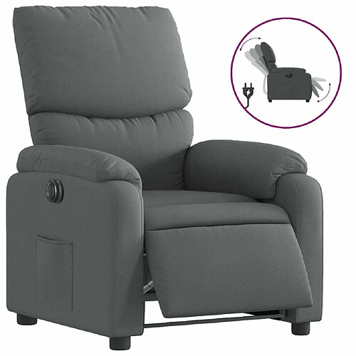 Maison Chic Fauteuil Relax pour salon, Fauteuil inclinable électrique Gris foncé Tissu -GKD26020