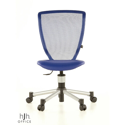 Topstar Siège de bureau enfant / Siège pivotant TITAN JUNIOR, tissu maille / simili cuir bleu foncé