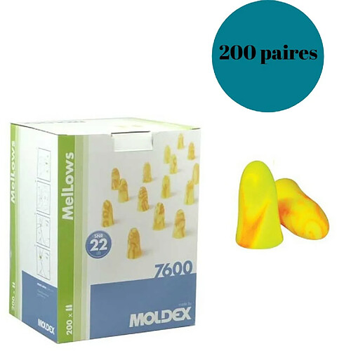 Bouchons Anti Bruit Moldex Mellows, 200 paires