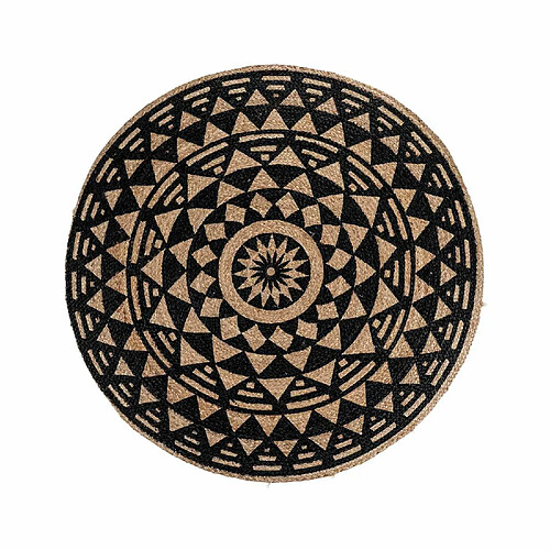 House Nordic Tapis rond en jute naturel et noir Ø 120 cm