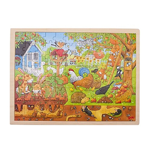 Goki Puzzle-Notre jardin-96 pièces, 57743, Multicolore