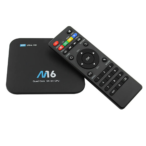 M16 Smart TV Box Android 7.1 Amlogic S905X Quad-core UHD 4K 1 Go / 8 Go H.265 VP9 HDR10 LAN et WiFi HD Media Player