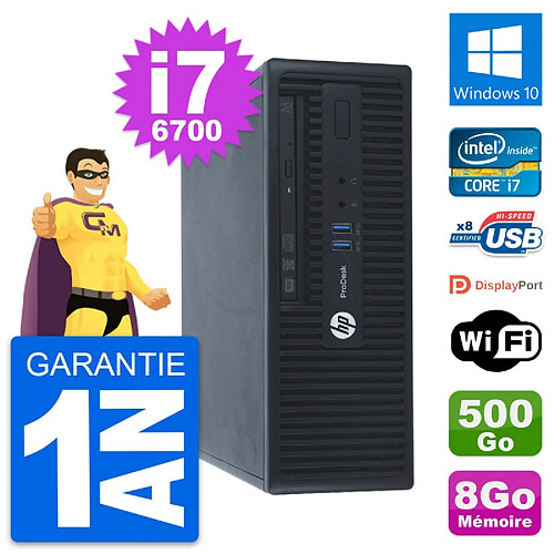 PC HP ProDesk 400 G3 SFF Intel i7-6700 RAM 8Go Disque Dur 500Go Windows 10 Wifi · Occasion