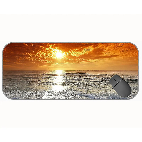 Universal (750x300x3) Taft de souris de jeu étendu, Water Ocean Waves Beach Professional Mousepad, bords cousus