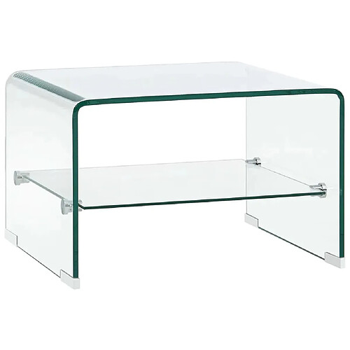 vidaXL Table basse Clair 50x45x33 cm Verre trempé